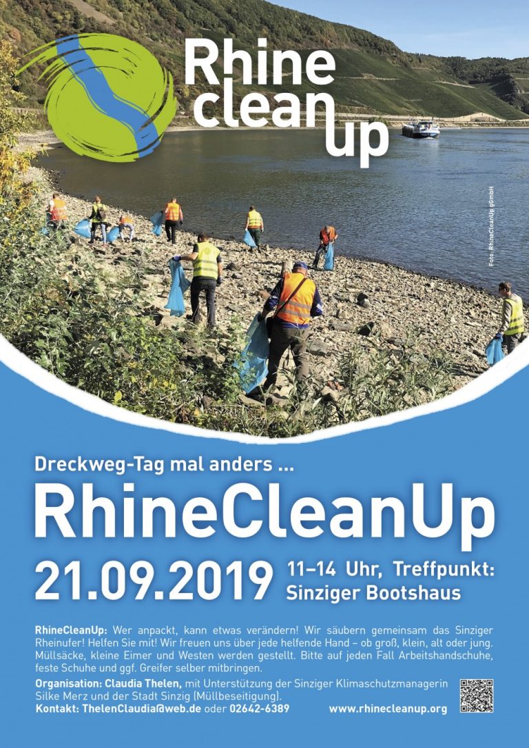 Dreckweg-Tag mal anders… RhineCleanUp Day 2019 am Rheinufer in Sinzig  / Treffpunkt Bootshaus