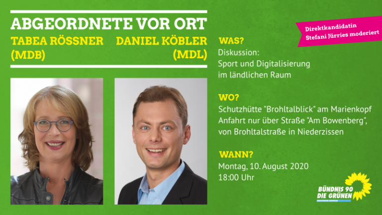Tabea Rößner (MdB) und Daniel Köbler (MdL) am 10.08. im Kreis Ahrweiler