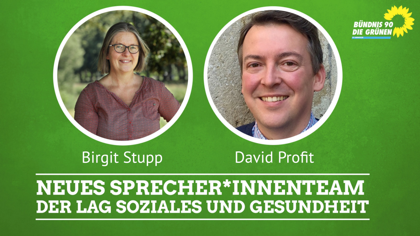 Birgit Stupp und David Profit sind Sprecherteam der LAG Soziales und Gesundheit
