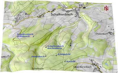 Topografie Windräder (Karte: © OpenStreetMap Mitwirkende, Bearbeitung: Albert Dietz)